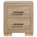 Arielle 2-drawer Bedroom Nightstand with Casters Light Oak