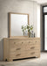 Arielle 6-drawer Bedroom Dresser with Mirror Light Oak