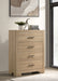 Arielle 4-drawer Bedroom Chest of Drawers Light Oak