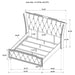 Lorient Queen LED Upholstered Wingback Bed Black
