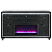 Lorient 8-drawer LED Bedroom Flame Box Dresser Black