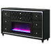 Lorient 8-drawer LED Bedroom Flame Box Dresser Black
