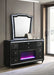 Lorient 8-drawer LED Flame Box Dresser and Mirror Black