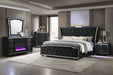 Lorient 8-drawer LED Flame Box Dresser and Mirror Black