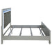 Gunnison Wood Eastern King LED Panel Bed Silver Metallic