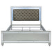 Gunnison Wood Eastern King LED Panel Bed Silver Metallic