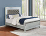 Gunnison Wood California King LED Panel Bed Silver Metallic