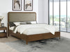 Maderia 57-inch Upholstered California King Panel Bed Walnut