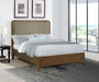Maderia 57-inch Upholstered Queen Panel Bed Walnut