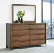 Maderia 8-drawer Dresser and Mirror Walnut