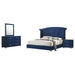 Blue velvet bedroom set Sacramento California showroom