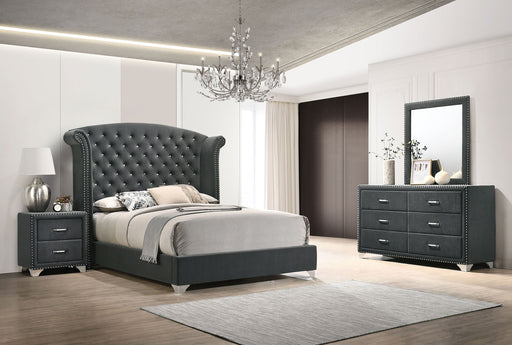 Gray glam bedroom set in Sacramento California