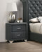 Melody Upholstered 2-drawer Nightstand Grey