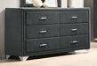 Melody 6-drawer Upholstered Dresser Grey