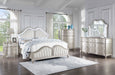 Evangeline Wood Eastern King LED Panel Bed Silver Oak