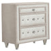 Antonella Upholstered 3-drawer Nightstand Ivory and Camel