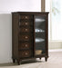Andover 6-drawer Tempered Glass Door Chest Dark Oak