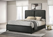 Cavelle 51-inch Upholstered Eastern King Panel Bed Black