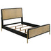 Arini Rattan Queen Panel Bed Black and Natural