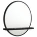 Arini Round Vanity Wall Mirror with Shelf Black