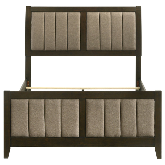 Wilkes 51-inch Upholstered Full Bed Dark Cocoa
