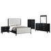 Brookmead 5-piece Upholstered Queen Bedroom Set Black