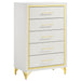 Lucia 5-piece Eastern King Bedroom Set Beige and White
