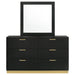 Caraway 6-drawer Dresser with Mirror Black