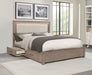 Kenora 56-inch California King LED Storage Bed Barley Brown