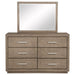Kenora 6-drawer Dresser and Mirror Barley Brown