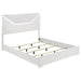 Ives Eastern King Panel Bed LED Headboard White High Gloss