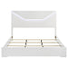 Ives Eastern King Panel Bed LED Headboard White High Gloss