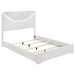 Ives Queen Panel Bed LED Headboard White High Gloss