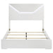 Ives Queen Panel Bed LED Headboard White High Gloss