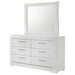 Ives 6-drawer Dresser and Mirror White High Gloss