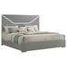 Ives Eastern King Panel Bed LED Headboard Grey High Gloss