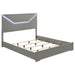 Ives 4-piece Eastern King Bedroom Set Grey High Gloss