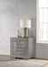 Ives 2-drawer Nightstand Bedside Table Grey High Gloss