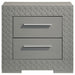 Ives 2-drawer Nightstand Bedside Table Grey High Gloss