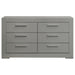 Ives 6-drawer Dresser Cabinet Grey High Gloss