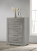 Ives 5-drawer Bedroom Chest of Drawers Grey High Gloss