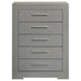 Ives 5-drawer Bedroom Chest of Drawers Grey High Gloss