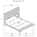 Lucia 61-inch Upholstered Eastern King Wingback Bed Grey