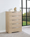 Ladera 5-drawer Bedroom Chest of Drawers Light Elm