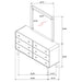 Robyn 6-drawer Bedroom Dresser and Mirror Light Ash