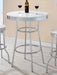 Retro Round 30-inch 1950's Bistro Pub Height Bar Table White