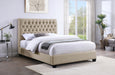 Chloe Upholstered Queen Panel Bed Oatmeal
