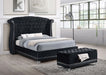 Barzini Velvet Upholstered Tufted Storage Bench Black