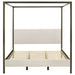 Monroe Upholstered Eastern King Canopy Bed Vanilla