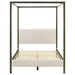 Monroe Upholstered Queen Canopy Bed Vanilla